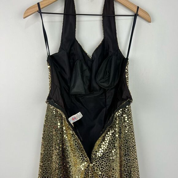 Vintage Gold Sequined Flirtations By Alfred Angelo Mini Party Dress - Picture 7 of 11
